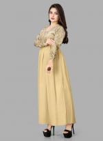 Georgette Yellow Casual Wear Printed Readymade Gown